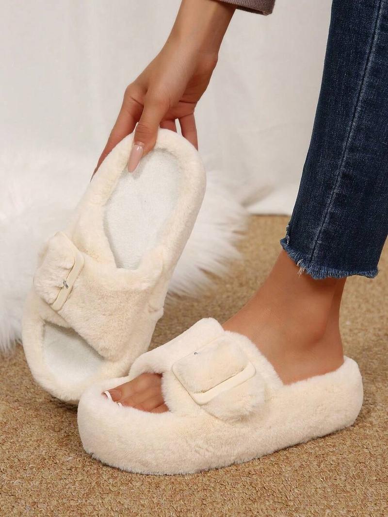 Mysoft Women's Plush Slippers, Soft Warm Winter Shoe, Womensfashion Sandals Slippers for Women, Cozy Indoor Bedroom Footwear, Ideal Valentine's Day Gift