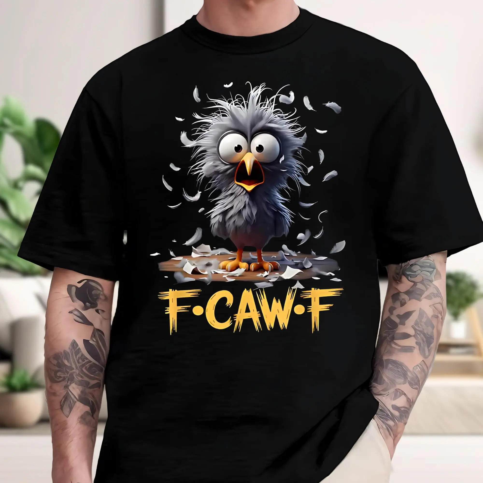 Funny F-Caw-F Chicken Shirt, Screaming Rooster Meme Shirt, Cartoon Humor T-Shirt, Farm Animal, Funny Shirt, Birthday Gift for Best Friend
