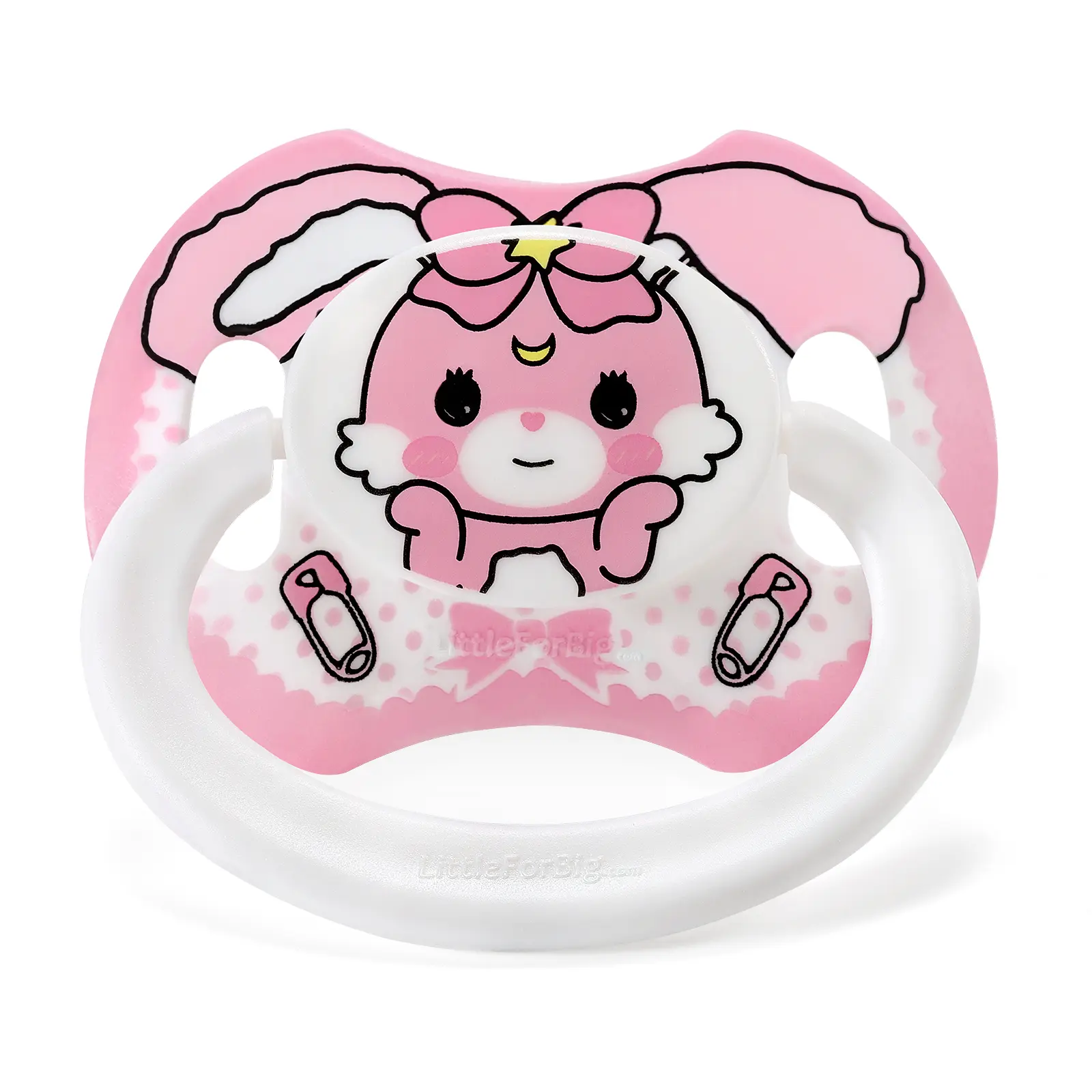 LittleForBig Bigshield Generation-2 Adult-Sized Printed Pacifier - Kawaii Look, Usagi Print, Soft Silicone, Solid Shape, Modular Parts, DIY Collectible, Playful Graphic