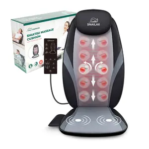 SNAILAX Shiatsu Back Massager with Heat & Vibration Full Back Coverage Massage Seat Cushion Adjustable Luxury Relaxation Aid for Home Office Use