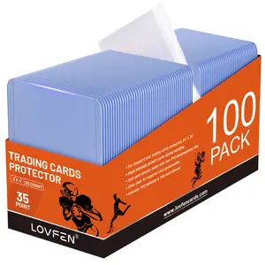 LOVFEN 200CT Top Loads Card Sleeves Kits For 3" X 4" Trading Cards, Baseball Card Protectors, Trading Card Sleeves Hard Plastic Fit For Baseball, Football Cards (200 Top Loads + 200 Soft Sleeves) Easter Gift