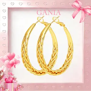 GANIA Gold/Silver Twisted Hoop Earrings for Women Hypoallergenic Large 30/40/50/60MM Exquisite Craftsmanship Daily Wear Ideal Gift Choice   Valentine's Day gift