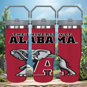 1pc 30oz University of Alabama Elephant Tumbler with Lid, Insulated Travel Mug, Gift for Women Men, Ideal for Halloween, Independence Day, Memorial Birthday Gift, Coffee Cup, weird stuff