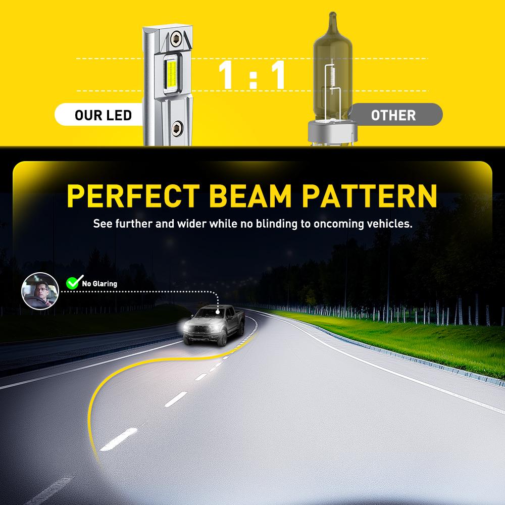 【UPGRADE SERIES】AUXITO LED Headlight Bulbs, 9005/HB3 9006/HB4 H11/H8/H9 9007/HB5 9008/H13 H4/9003 H1 H7,48000LM insane Brightness,6500K White,High/Low Beam Bulbs,60,000Hrs Long Service Life with Cooling Fans,CANBUS Ready,No Flickering ,IP68,Plug N Play