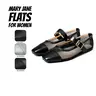 Mary Jane Shoes for Women Mesh Ballet Flats Square Toe Adjustable Buckle Strap Slip On Fashion Shoes Comfortable Casual Wedding Party Work Dress Shoes Spring Summer Sandals