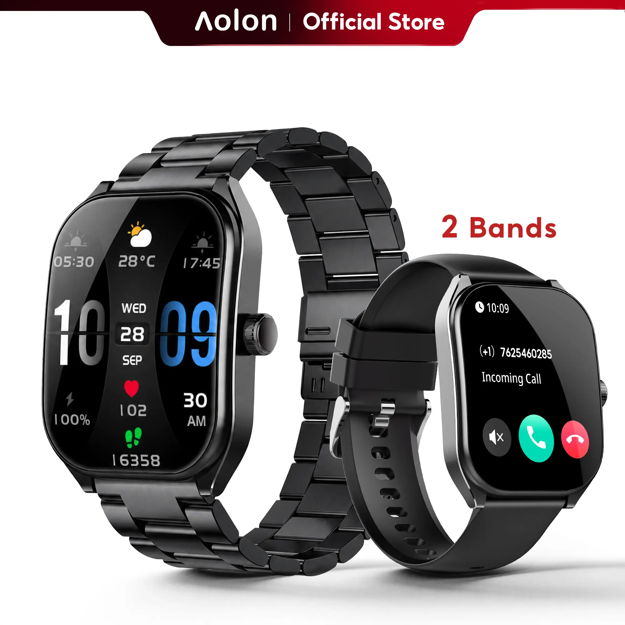 【Business Style】Aolon Curve Smart Wristwatch – 2.01" HD Curved Screen, Bluetooth Calling, AI Voice Assistant, IP68 Waterproof, 100+ Sports Modes, Health & Fitness Tracker, Android & iOS Compatible#fathers day gift#travel essentials#back to school