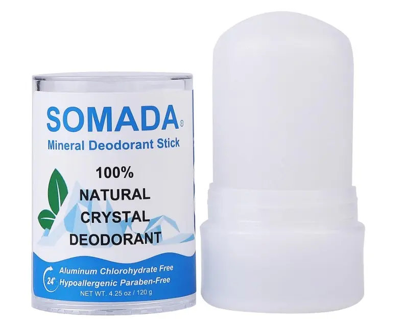 SOMADA Crystal Deodorant Stick for Women and Men, 4.25 oz/120g - 100% Natural Alum Salt Stone Rock - Unscented Mineral Rock