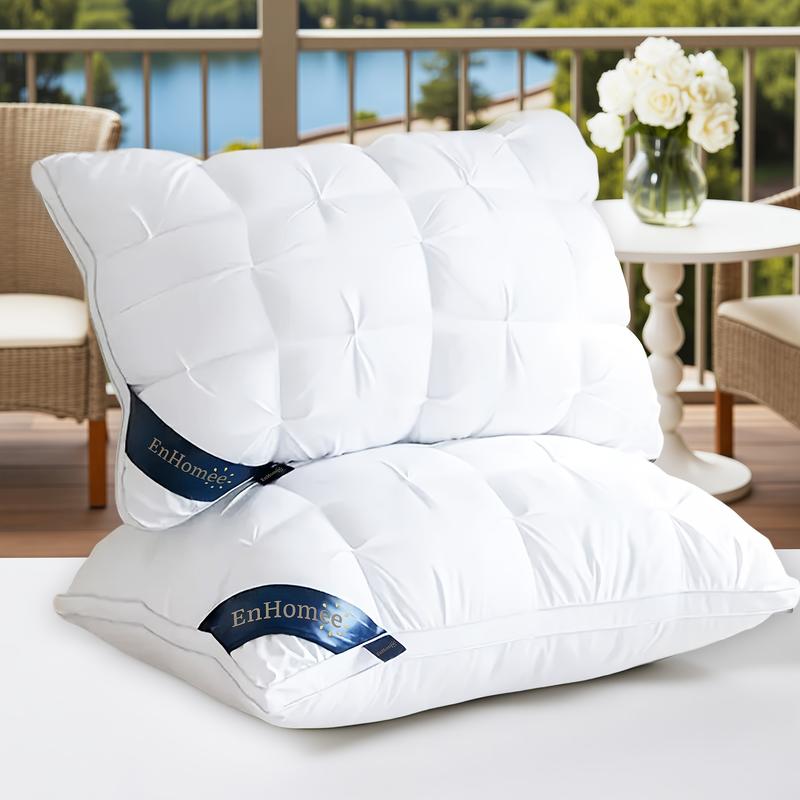 Luxurious Hotel-Quality Pillows - Soft Down Alternative Fill for Side, Back, and Stomach Sleepers - All-Season Comfort and Flattening Resistance