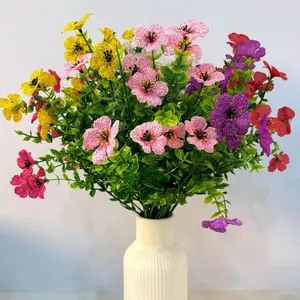 6-Color Artificial Flower,UV Resistant Colorful Fake Flower, Decorative Bouquet for Home Garden Party Wedding Decor, Artificial Flowers Bouquet