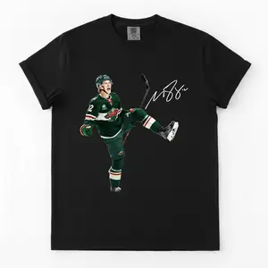 Comfort Colors Wild Boldy Pump Tee - #12 T-Shirt, ICE Hockey Player Graphic Tee, Big Face Celebrity Tee, Menswear Top Unisex