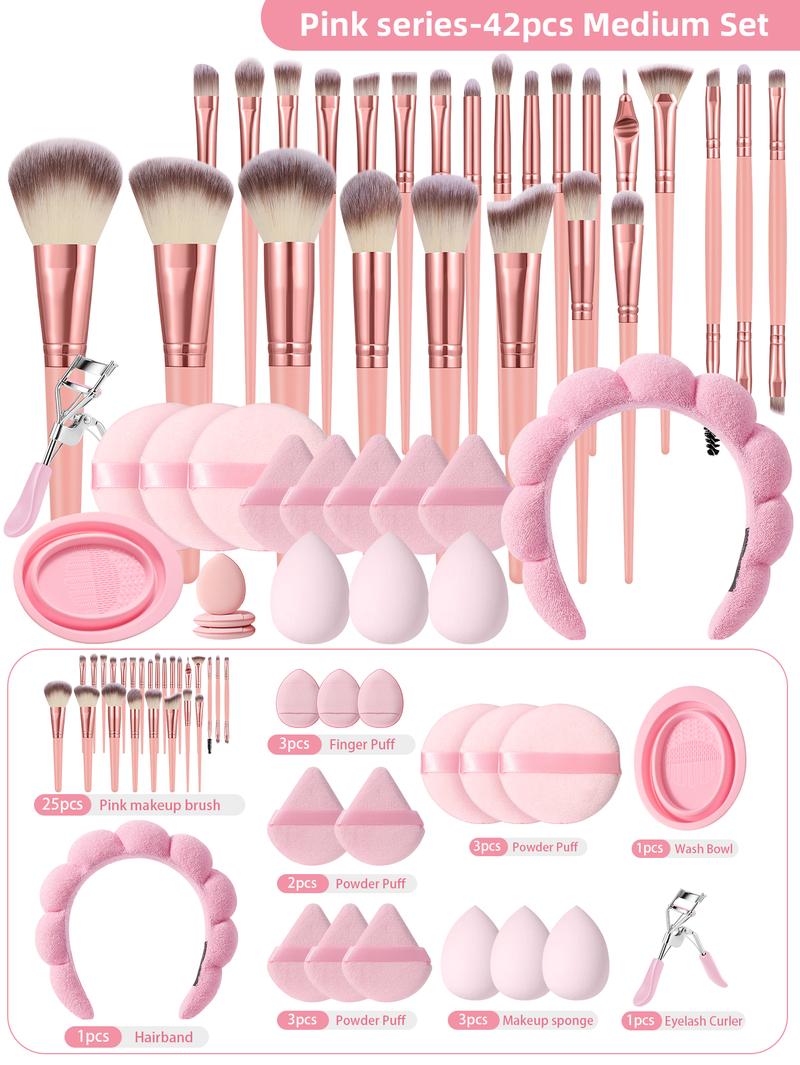 42pcs makeup tools set.Includes 25pcs Makeup Brush Set 3pcs makeup ...