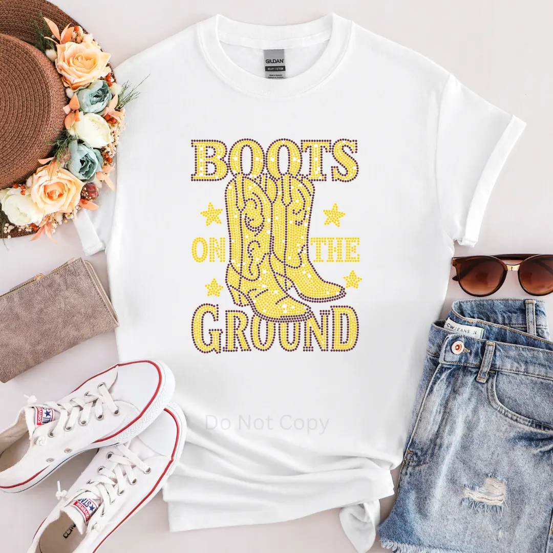 Boots On The Ground Rhinestone Transfer Boots On The Ground Rhinestone Transfer