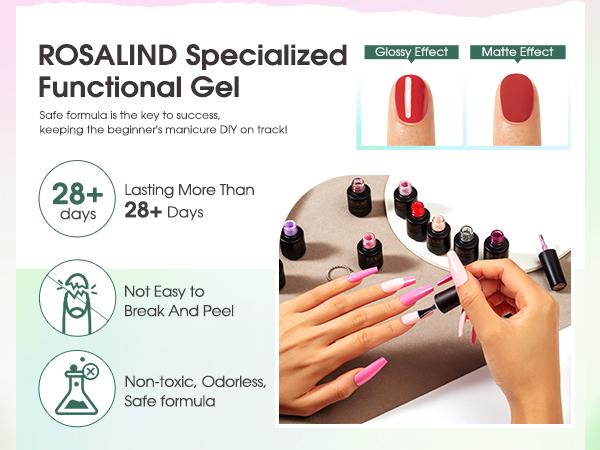 ROSALIND 23Pcs Mini Gel Nail Polish Set - 20Colors Trendy Bright Gel Polish with Base Coat Glitter Glossy Matte Top Coat for All Seasons Beauty Nail Supplies Girl Cute Gifts Requires UV ROSALIND 23Pcs Mini Gel Nail Polish Set - 20Colors Trendy Bright Gel Polish with Base Coat Glitter Glossy Matte Top Coat for All Seasons Beauty Nail Supplies Girl Cute Gifts Requires UV