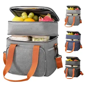 13.8L Expandable Double-Laye Lunch Insulation   Bag ,Multi-Functional Waterproof Cooler Lunch Bag,Outdoor Picnic Freshness Preservation,Suitable For Food Storage And Transport