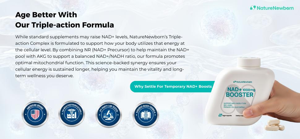 2x Naturenewborn NAD+ Booster NR1000 - High Purity 1000mg Supplement for Triple Anti-Aging Energy Focus - 60 Count - US Third-Party Tested for Purity & Potency Healthcare Natural 2x Naturenewborn NAD+ Booster NR1000 - High Purity 1000mg Supplement for Triple Anti-Aging Energy Focus - 60 Count - US Third-Party Tested for Purity & Potency Healthcare Natural