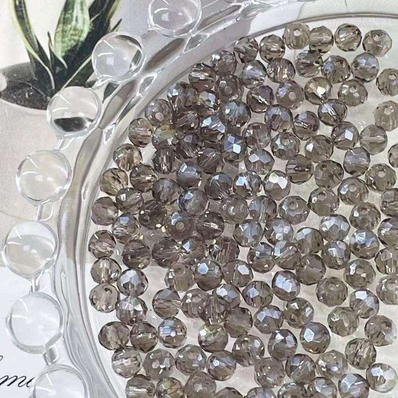 【C003】DIY 6mm   flat crystal faceted glass beads Porcelain beads bracelet kit jewelry making