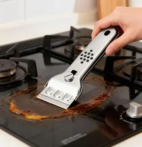 Stainless Steel Cleaning Shovel, Multifunctional Cleaning Shovel Kitchen Tile decontamination Scraper Wall and Floor Cleaning Scraper, Household Gadgets Multifunctional Kitchen Cleaning Shovel