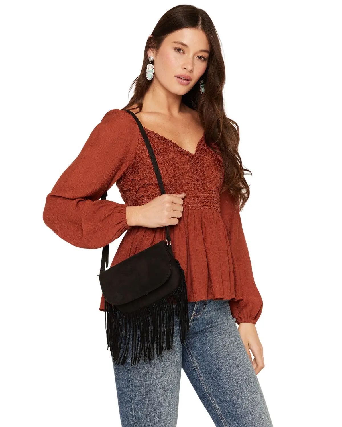 Shyanne Women's Women'S Henley Faux Suede Mini Crossbody Bag - Sasu26hb5-Blk