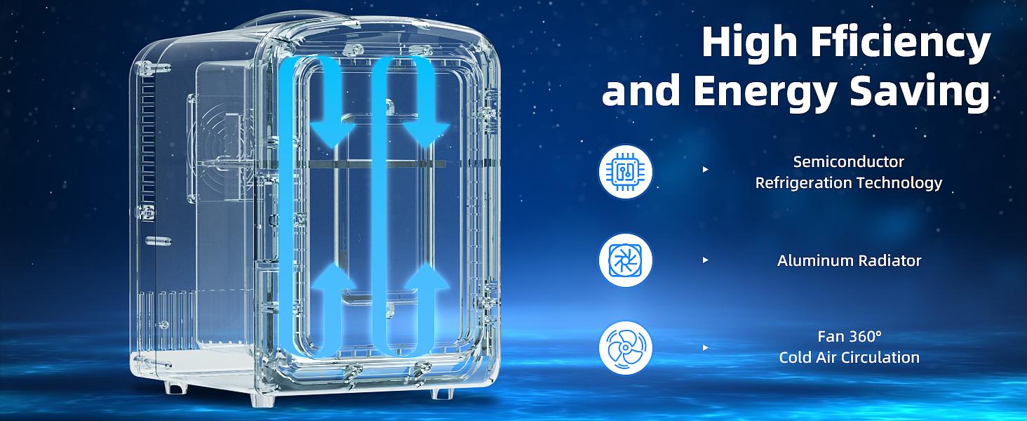 【TiktokShopSpringGlowUp】Antarctic Star 4L Mini Compact Refrigerator with Gaming Light: 6-Can Portable Cooler for Bedroom, Car, Office, Dorm - Cosmetics, Beverage & Food Storage (Black)