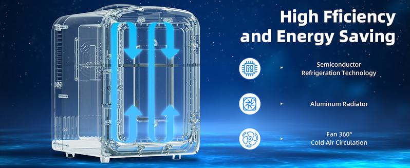 Antarctic Star 4L Mini Compact Refrigerator with Gaming Light: 6-Can Portable Cooler for Bedroom, Car, Office, Dorm - Cosmetics, Beverage & Food Storage (Black)