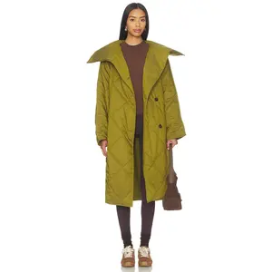 Varley Annalise Reversible Wrap Coat in Bright Moss