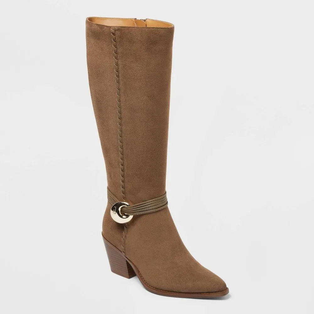 Universal Thread Women's Rio Whipstitch Tall Boots - Dark Taupe