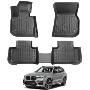 Canvcle Floor Mats for 2018-2024 BMW X3 Gas Model Custom Fit 3D TPE All Weather Heavy-Duty Car Mats with Enhanced Edge Protection