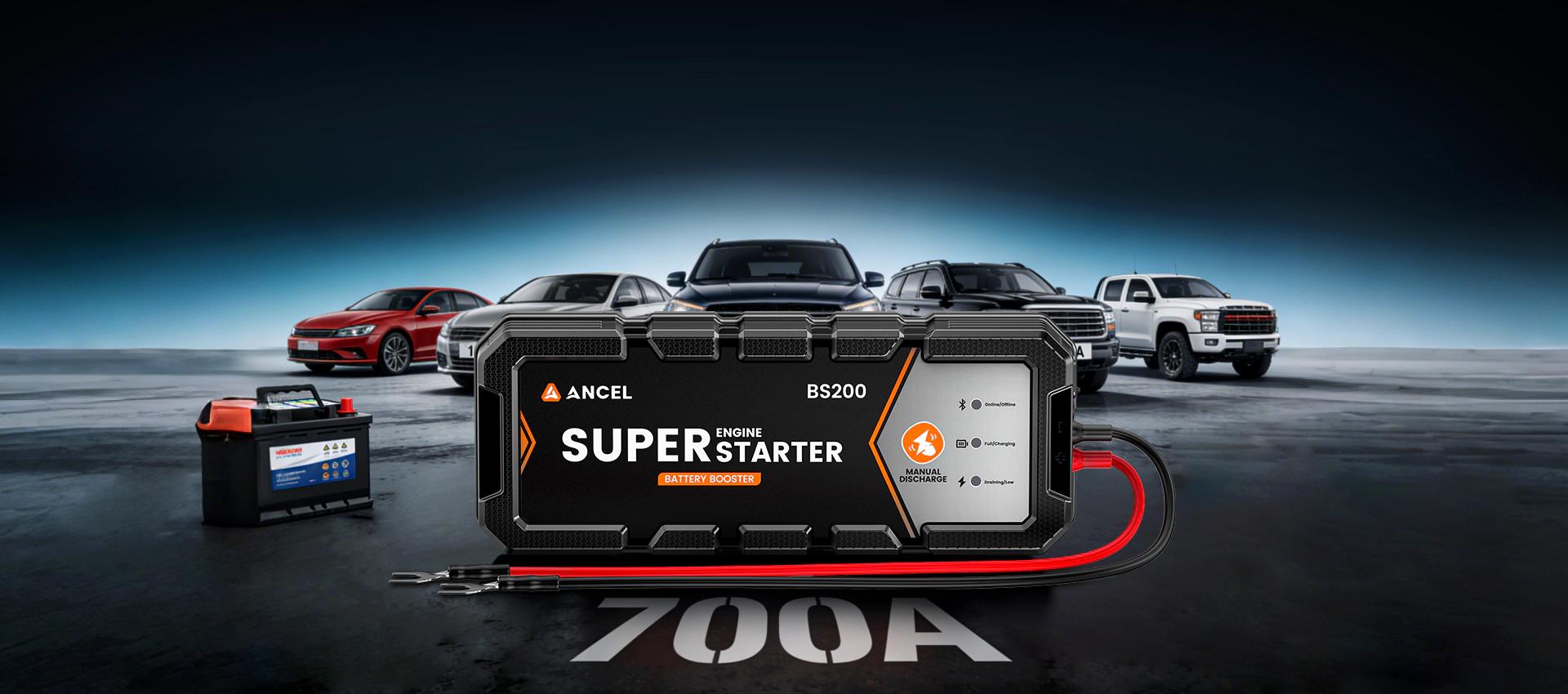 ANCEL BS200 Super Jump Starter with App Battery Check for 12V Cars & SUVs (Gas ≤3.0L / Diesel ≤2.5T Engines) ANCEL BS200 Super Jump Starter with App Battery Check for 12V Cars & SUVs (Gas ≤3.0L / Diesel ≤2.5T Engines)