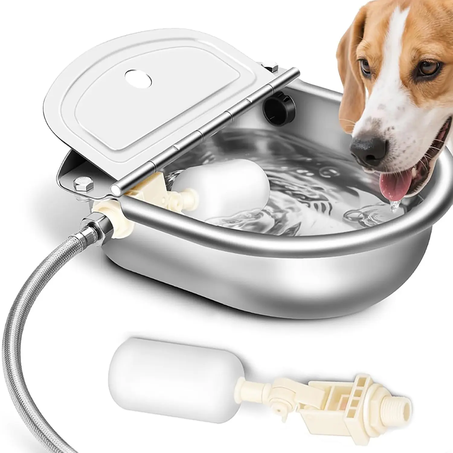Automatic Dog Water Bowl Dispenser Pet Waterer with Drain Plug & Hose for Easy Refilling Fountain Design,back to school