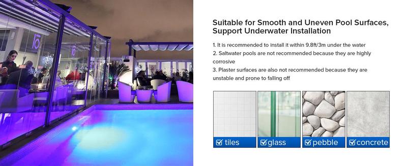 SANSI 8-Pack Submersible LED Pool Lights – RF Remote (200ft), Color-Changing Underwater Spotlights for Ponds, Showers & Inground Pools, Battery Charging, Waterproof with Glue, Magnets & Suction Cups– Perfect for Outdoorfun & Pool Decorations