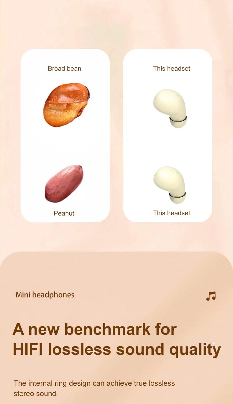 Mini Invisible Headphones Bluetooth 5.4 True Wireless In-Ear Earphones sport Audio Earbud  bluetooth wireless headphones noise cancelling headphones gamingheadset mini audi fono s