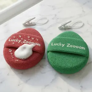 2-Pack Reusable Makeup Remover Sponges - Gentle Exfoliating Facial Cleansing Pads for Daily Skincare, Includes Clips