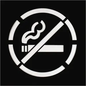 C.H. Hanson Wall Plastic Stencil - 15 in Diameter No Smoking Symbol, 20 x 20 in Overall Size, Model 12418