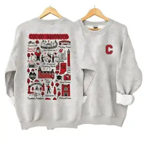Custom University Hand Sketched Graphic Swweatshirt - Ash Grey, Personalized College Crewneck, Game Day Sports Pullover, Cozy Vintage-Style Top for Sports Lovers