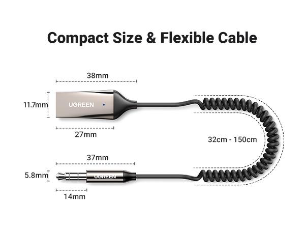 UGREEN Aux to Bluetooth 6.0 Adapter Wireless Receiver for Car Hands-Free with Built-in Microphone AUX 3.5mm Stereo Audio - Dealsforyourdays Auxiliary Cord Grey,TikTokShopBlackFriday,TikTokShopCyberMonday,Tiktokshopstockup