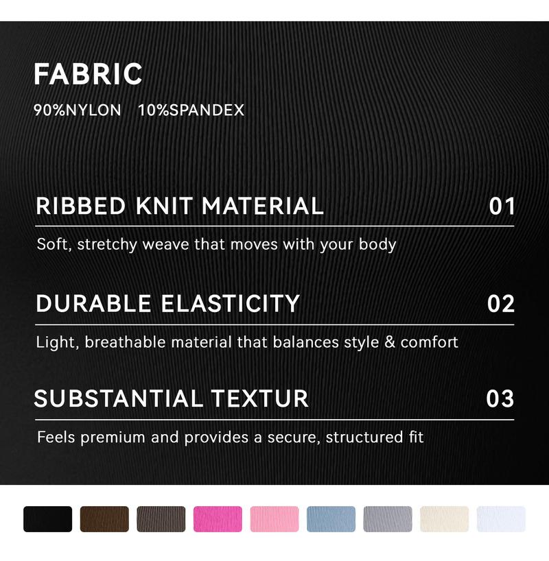 OYV Women Seamless One Piece Stretchy Ribbed Crop Tank Top