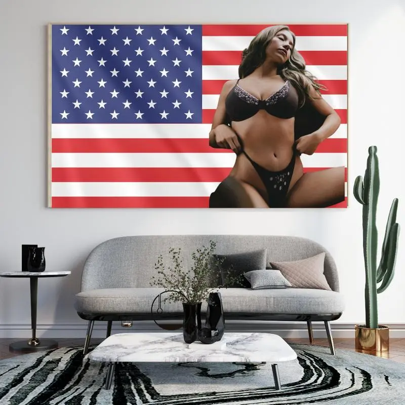 Sydney Sweeney USA Flag -  For Living Room Bed Room Home Decor Wall Decor  Heavy Duty Flag Tapestries-U75, Room Decor, Flags For Room