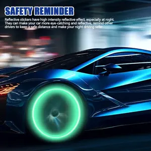 20PCS Wheel Reflective Strips Night Safety Warning Decals for Car Motorcycle Bike plastic surface