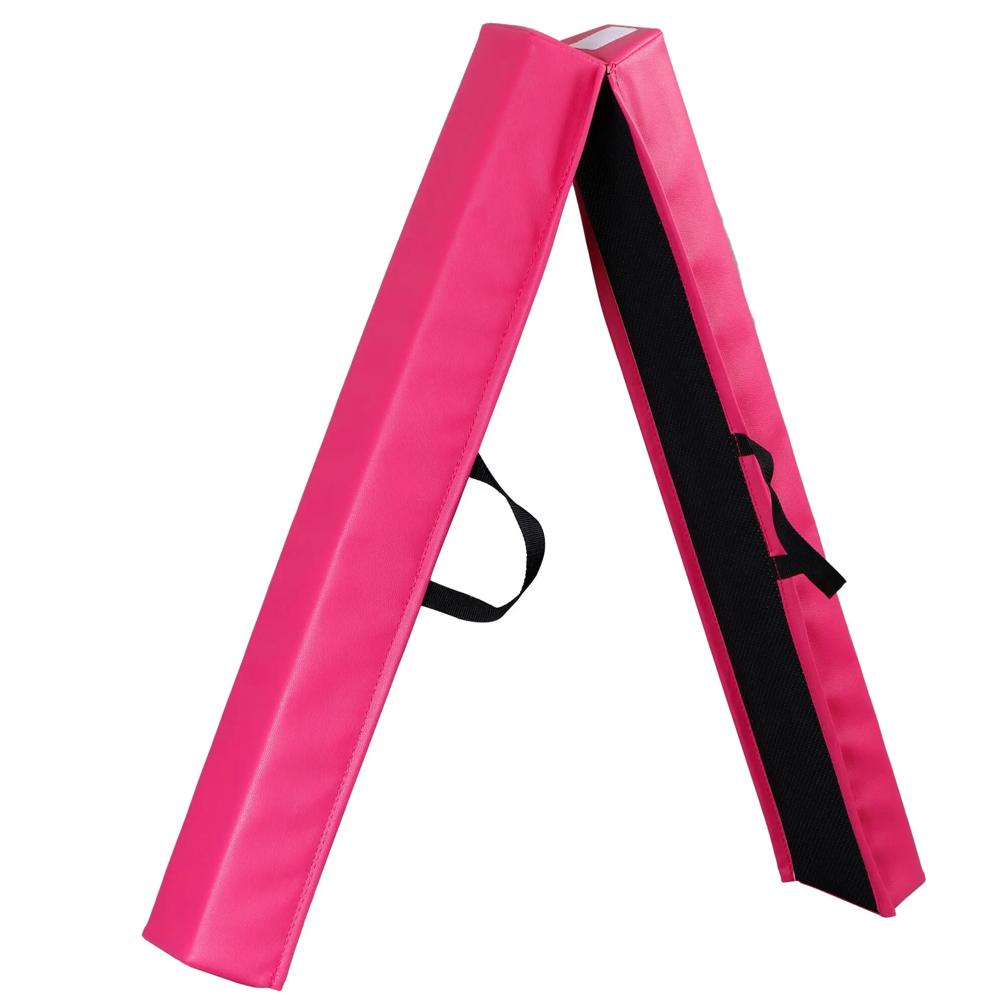 Kids' 6 ft Foldable Suede Balance Beam, Pink Junior Gymnastics Equipment with Anti-Slip Base, Small Training Equipment for Home Gym, Pvc+Epe, 160 Lbs, Anti-Slip Grip, Skill Practice