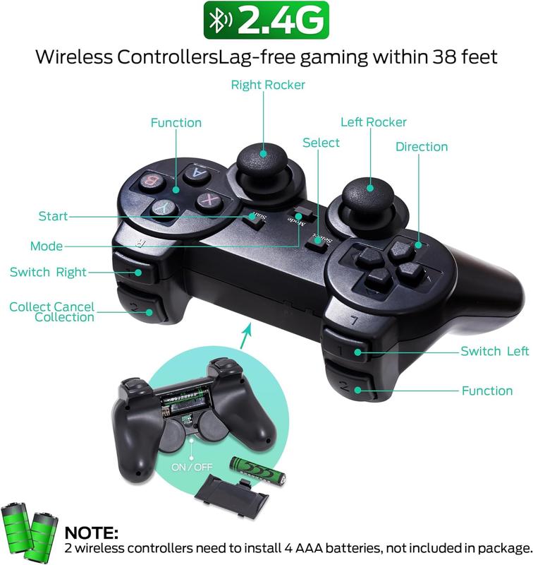 Wireless Retro Game Console M8 Video Game Stick 4K HDMI Output Plug and Play Nostalgic Game Box Built-in  1/5/0/0/0 Games
