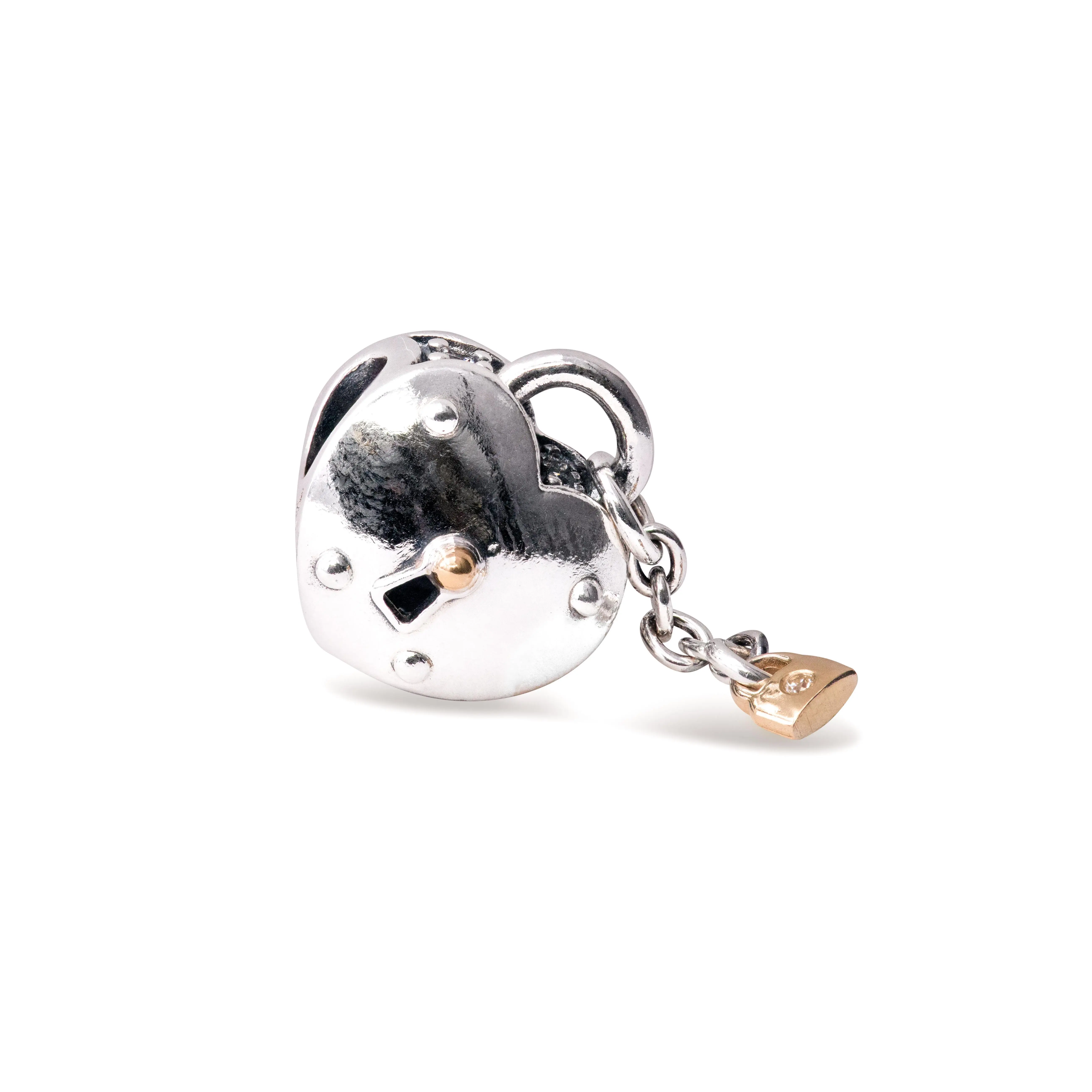 PANDORA Two-Tone Heart and Lock Charm 799160C01