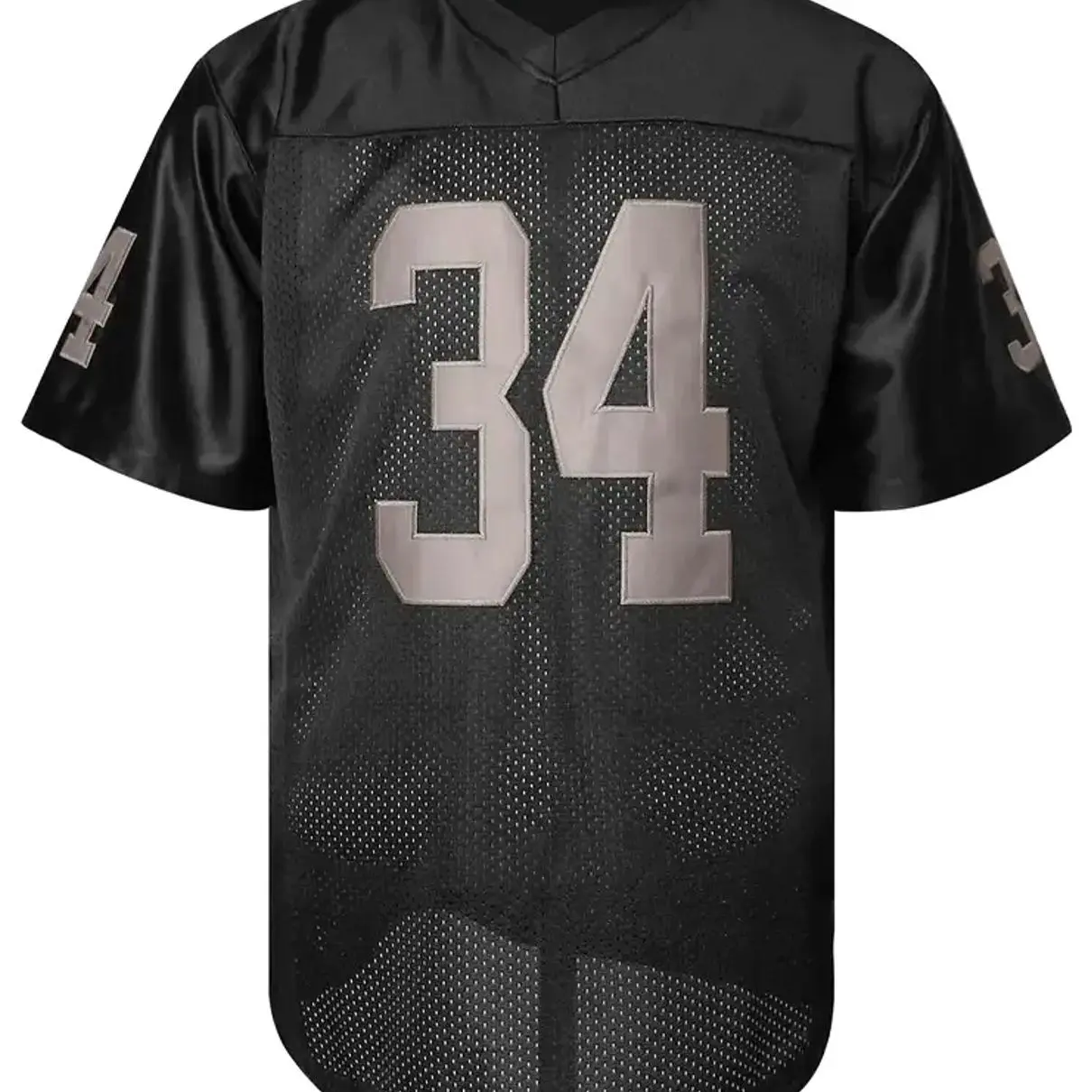 Men's Football Jersey #34 Breathable, Sports Shirt for Training & Competition, V-Neck jersey, Retro Football Jersey Number 34 Black Mesh Athletic Tee