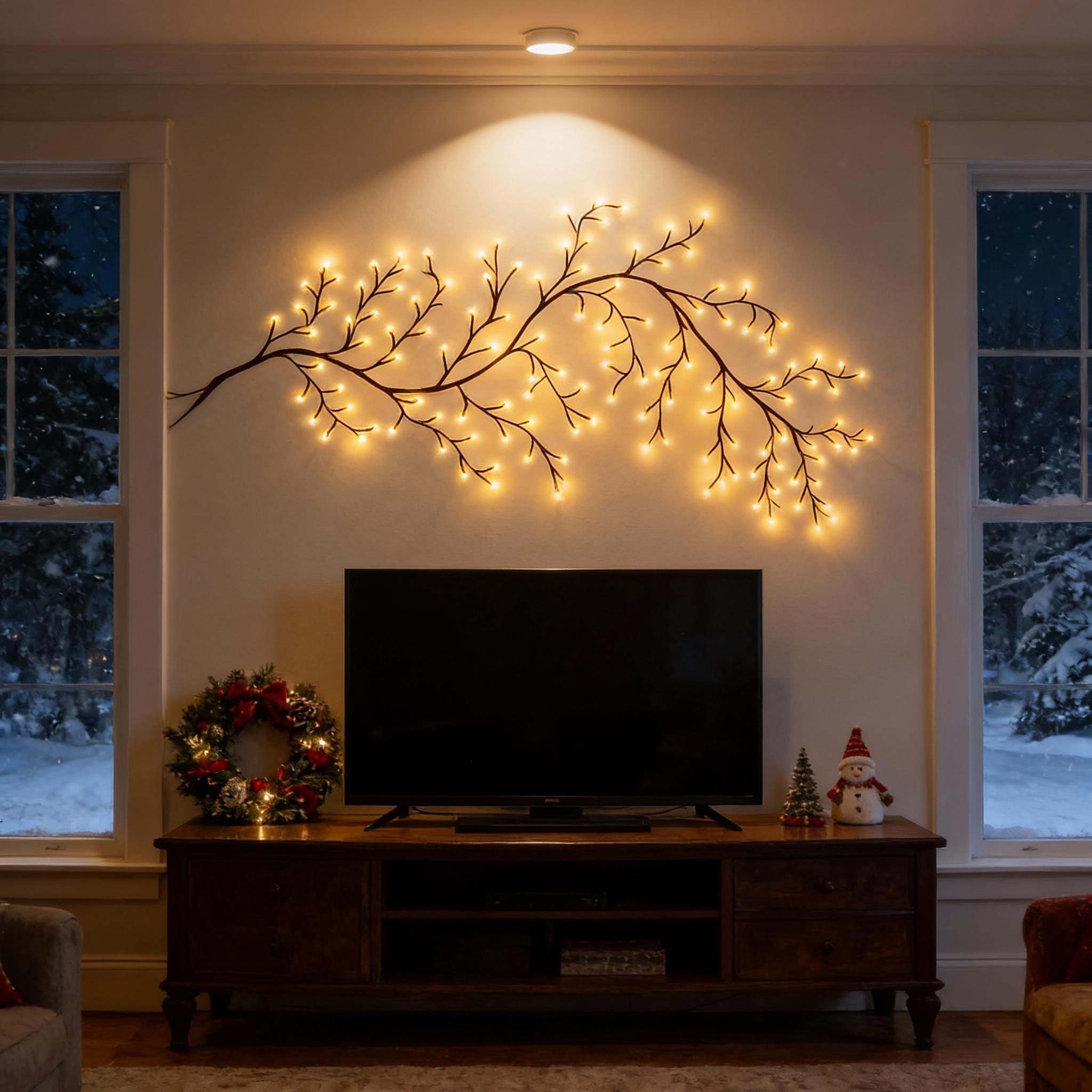 Upgraded 144 LED lights, extended branch-shaped design, 1-piece set, USB-powered decorative lights, ambient night light decoration, perfect for home parties, weddings, holiday celebrations, and Christmas. Cherry Lamp