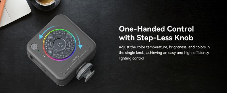 SmallRig P108 RGB Video Light,Portable LED Camera Lights 360° Full Vibrant Color Photography Lighting w 3 Cold Shoe, 2500mAh Rechargeable On-Camera Video Light Panel 2700K - 6500K for Youtube, Vlogging Christmas gifts 4055