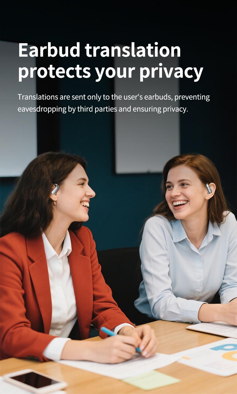 HTC NE38 OWS AI Translator Earbuds, Wireless Bluetooth 6.0, Supports Real-Time Translation in 134 Languages, Includes App, IPX5 Waterproof, Hi-Fi Sound Quality, Suitable for Exercise, Meetings, Studying, and Audio Calls | Built-in Microphone | AI Earbuds