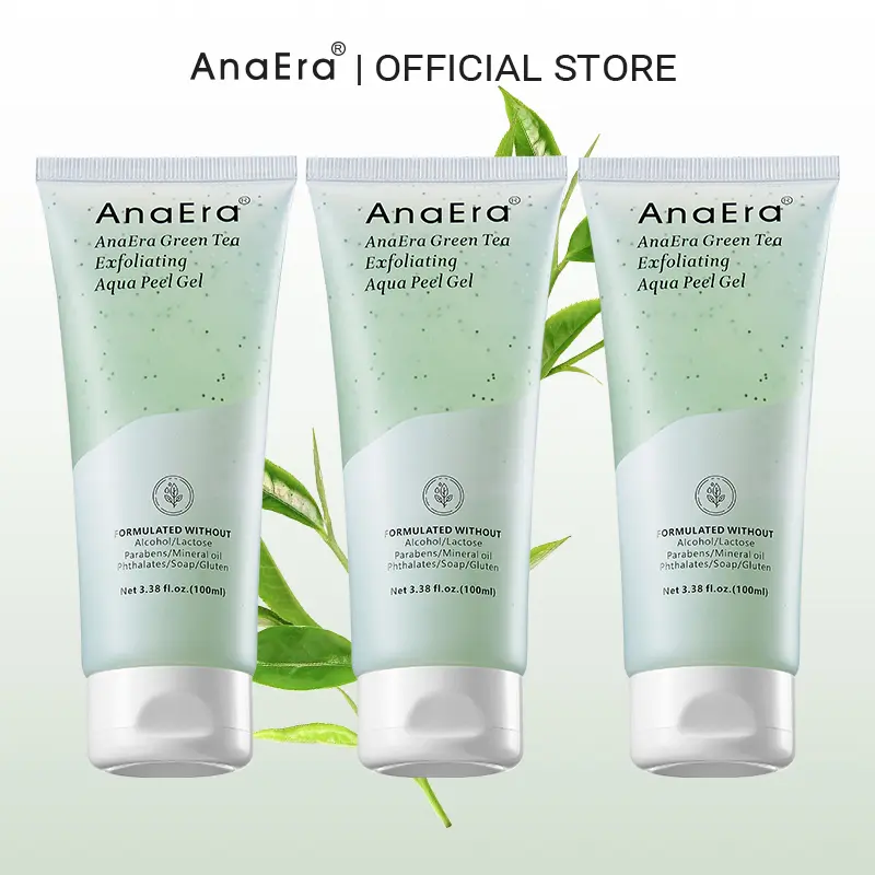AnaEra Exfoliating Aqua Peel Gel 100ml, Deep Cleansing, Hydrating, Skin Repair Purifying, Green Tea Gentle Exfoliation, Nourishing & Moisturizing, Suitable for All Skin Typese, For Face & Body, Summervibes,back to school