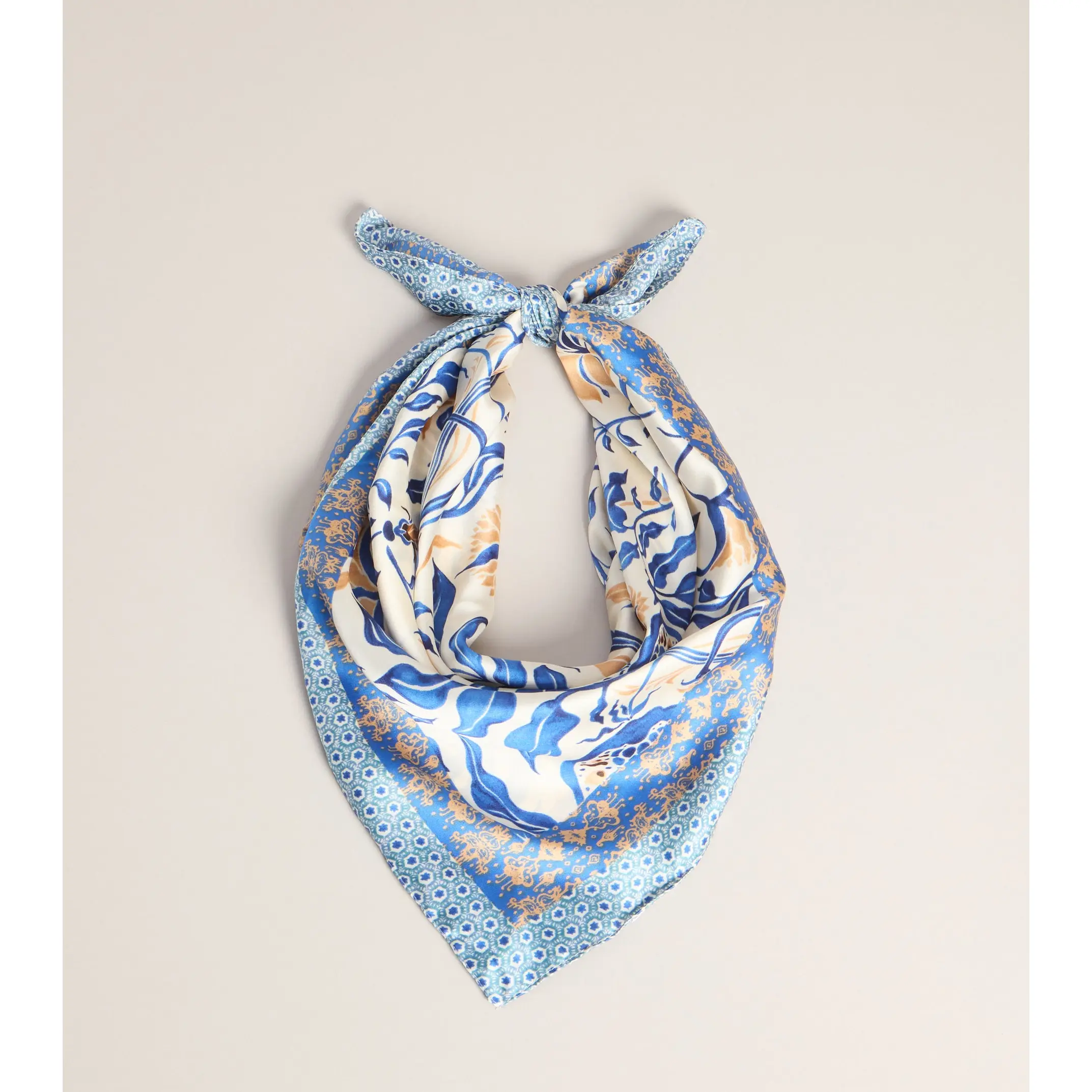 Euro Summer Satin Floral Scarf
