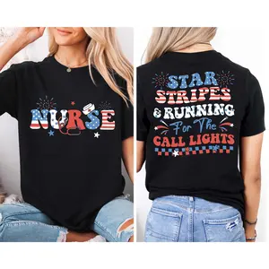4th of July Nurse T-Shirt, American Nurse Shirt, American Flag Nurse Shirt, Independence Day Nurse Tee, Fourth of July Nurse Shirt Cotton Top