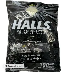 1 Bolsa Negra De Halls Mentol Y Eucalipto  100 Und