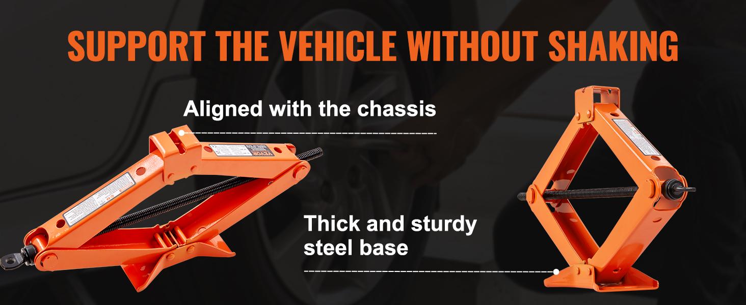 VEVOR Scissor Jack, 2.5 Ton/5512 lbs Scissor Car Jack, 3.7"-17.1" Lifting Range Scissor Lift Jack with Ratcheting Handle and L-Wrench, Portable Tire Jack for Cars Trucks Sedans MPVs VEVOR Scissor Jack, 2.5 Ton/5512 lbs Scissor Car Jack, 3.7"-17.1" Lifting Range Scissor Lift Jack with Ratcheting Handle and L-Wrench, Portable Tire Jack for Cars Trucks Sedans MPVs
